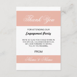 Bröllop Tacksamhetskort Korall och Vit Rand Inbjudningar