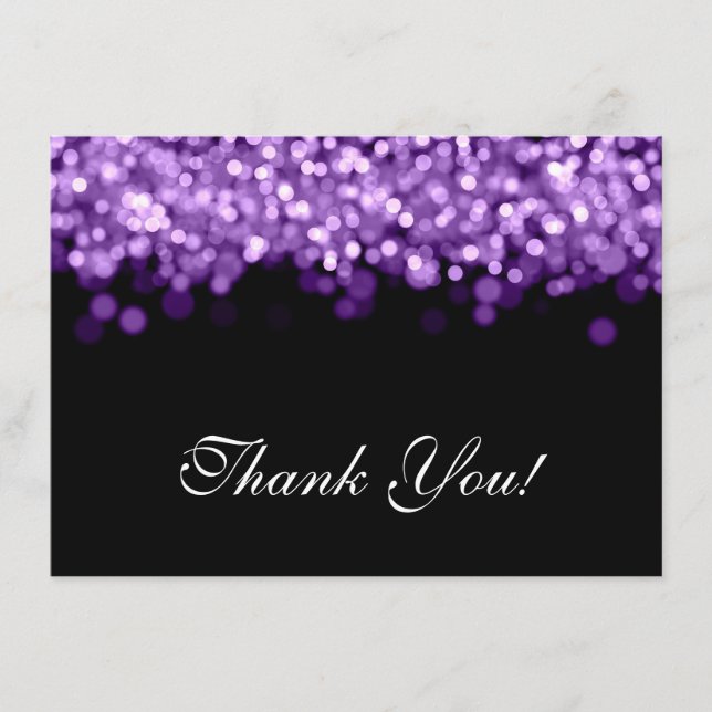 Bröllop Tacksamhetsnotis Lila Ljus Tack Kort (Framsida)