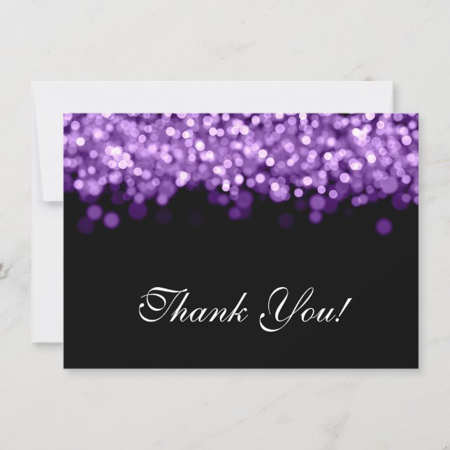 Bröllop Tacksamhetsnotis Lila Ljus Tack Kort (Framsida)