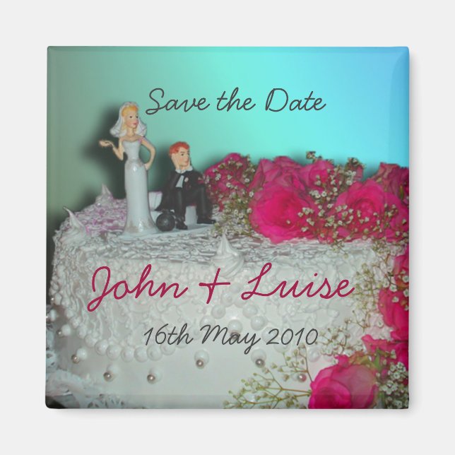 Bröllop tårtmagnet magnet (Framsidan)