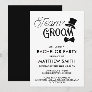 Bröllop Team Groom Bachelor Party Inbjudningar