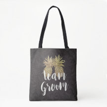 Bröllop Team Groom Black Guld Pineapple par