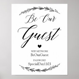 Bröllop-tecken - Bröllop-tecken för WiFi-lösenord Poster