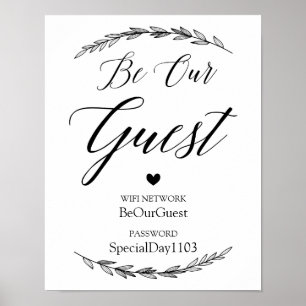 Bröllop-tecken - Bröllop-tecken för WiFi-lösenord Poster