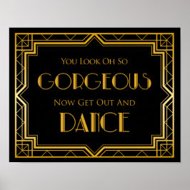Bröllop-tecken - Dance Golv Gatsby Bröllop-tecken Poster