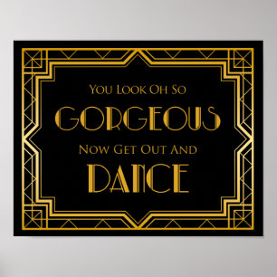 Bröllop-tecken - Dance Golv Gatsby Bröllop-tecken Poster