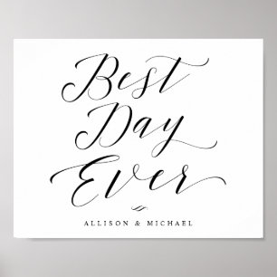 Bröllop-tecken för bästa Elegant någonsin-calligra Poster