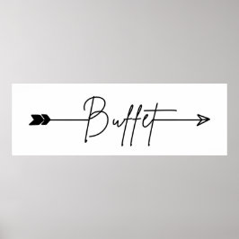 Bröllop-tecken för Buffet-höger Poster