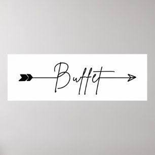 Bröllop-tecken för Buffet-höger Poster