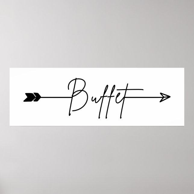 Bröllop-tecken för Buffet-höger Poster (Framsidan)
