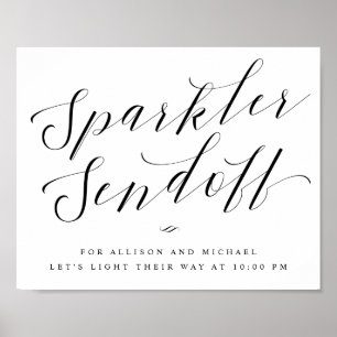 Bröllop-tecken för Elegant av i Sparkler Sendoff Poster
