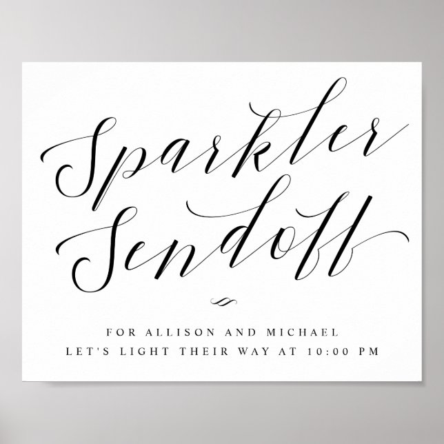 Bröllop-tecken för Elegant av i Sparkler Sendoff Poster (Framsidan)