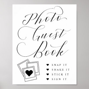 Bröllop-tecken för fotogäst Bok-calligrafi Poster