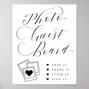 Bröllop-tecken för fotogästkort för elegant poster
