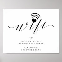 Bröllop-tecken för Wifi Password Calligraphy Scrip