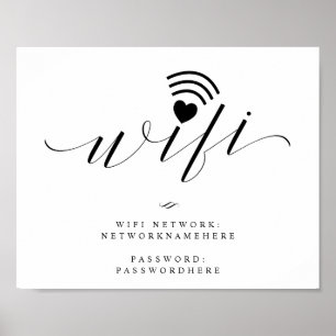 Bröllop-tecken för Wifi Password Calligraphy Scrip Poster