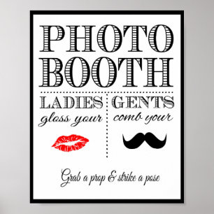 Bröllop-tecken Foto Booth Poster