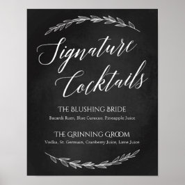 Bröllop-tecken - Namnteckning Cocktail-skylt Poster