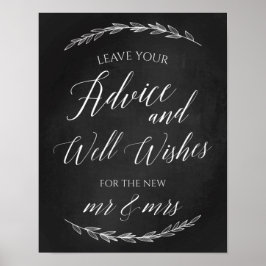 Bröllop-tecken - Önskemål Bröllop-skyltsignatur Poster