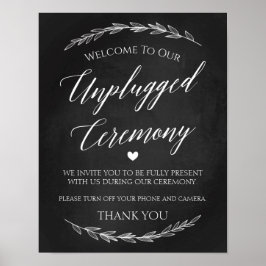 Bröllop-tecken - opluggat Ceremony Chalkboard-teck Poster