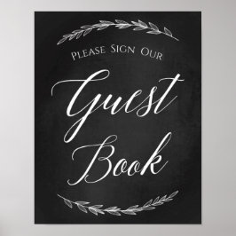 Bröllop-tecken - signera vårt Guestbook-chalkboard Poster