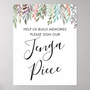 Bröllop-tecken - skriv under vårt Greenery-tecken Poster
