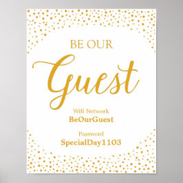 Bröllop-tecken - Wifi-lösenord, konfetti Bröllop-t Poster