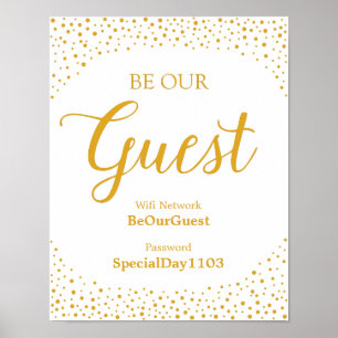 Bröllop-tecken - Wifi-lösenord, konfetti Bröllop-t Poster