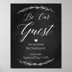 Bröllop-tecken - Wifi-tecken för lösenordsstavning Poster