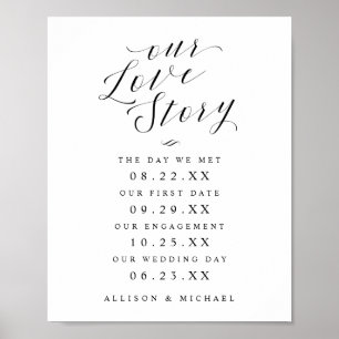 Bröllop-tecknet i Kärlek Story Bride & Groom Timel Poster