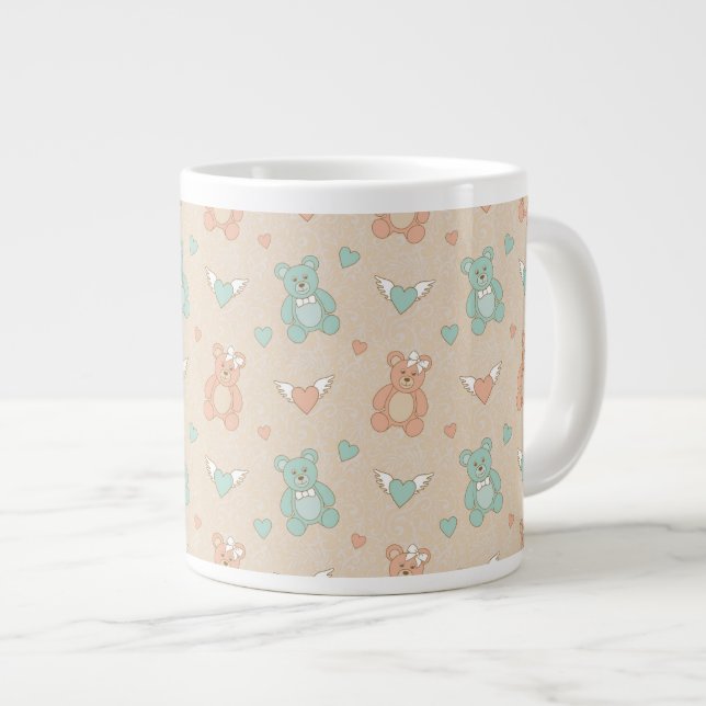 Bröllop-teddies Jumbo Mugg (Framsida höger)