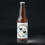 Bröllop tema med datummärkning Namn Beer Flaska Ölflaska Etikett<br><div class="desc">Underbara etiketter för bröllop-drycker med två linjer anpassade text och plats för ett foto.</div>