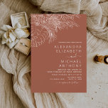 Bröllop Terracotta Burnt Orange Blommigt<br><div class="desc">Bränd Orange Minimalistisk botanisk pampas Grass,  Handflatan Löv,  Blommigt Flowers Line Terracotta (terra cotta) och Neutralt Brown Earth Tone Boho Bohemian Sketch Bröllop Autumn (Fall),  Winter,  Vår eller sommarinbjudan - innehåller vacker och elegant manustypografi för den speciella Bröllopsdagen firande.</div>