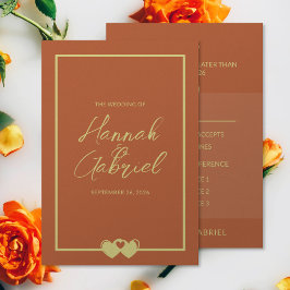 Bröllop Terracotta Guld OSA Meal Choal Card