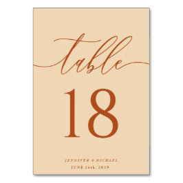 Bröllop terracotta-platsplan bordsnummer