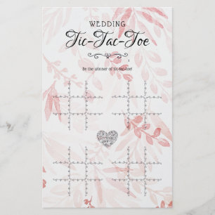 Bröllop Tic-Tac-Toe Decorative Bord Game Blommigt