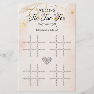 Bröllop Tic-Tac-Toe Decorative Bord Game Blommigt