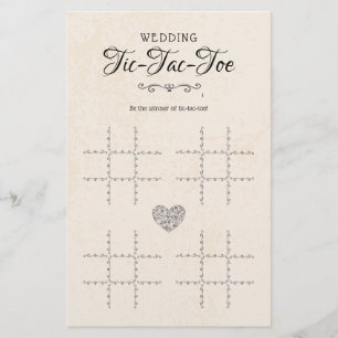 Bröllop Tic-Tac-Toe Decorative Bord Game Rustic