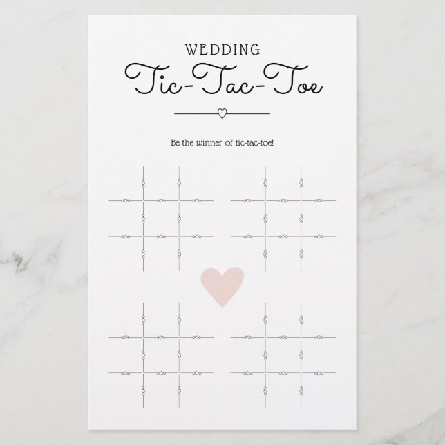 Bröllop Tic-Tac-Toe med Hearts Bord-spel (Framsida)