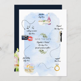 Bröllop - tidslinje för hur vi träffades Spara dat Inbjudningar