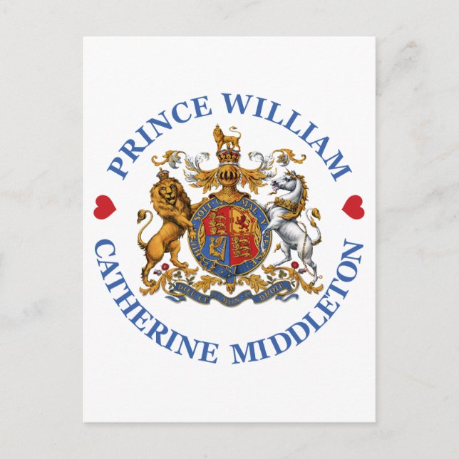Bröllop till prins William och Catherine Middleton Vykort (Framsida)