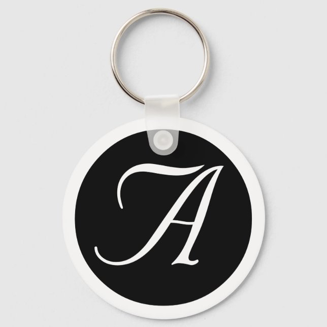 Bröllop, Tillfällen Monogram Black Nyckelring (Framsida)