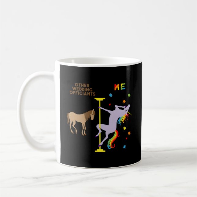 Bröllop-tjänstemän Tack Rainbow Unicorn Kaffemugg (Vänster)