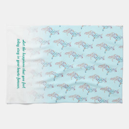 Bröllop Towel Blommigt German Shepherd hund Kökshandduk