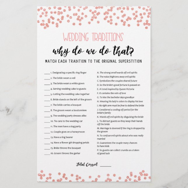 Bröllop-traditioner - spel med svar (Framsida)
