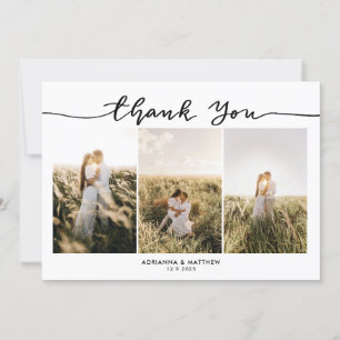 Bröllop Tre Bilder Elegant Tack Script Kort
