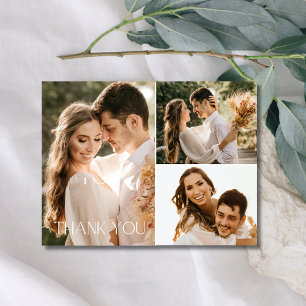 Bröllop Tre Photo Collage Tack Vykort