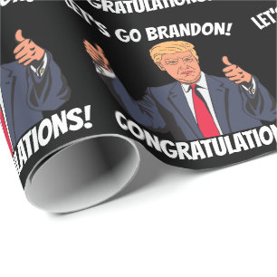 BRÖLLOP TRUMP LÅT OSS GO BRANDON WRAPPING PAPPER PRESENTPAPPER