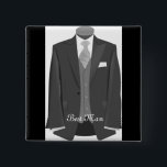 Bröllop Tuxedo Best Man Pin Button Badge Gift Knapp<br><div class="desc">Mode-konstruktionen i möhippa skapades för det moderna bröllop. Den har slimmade designer-accents och en chic contemporary stil.</div>