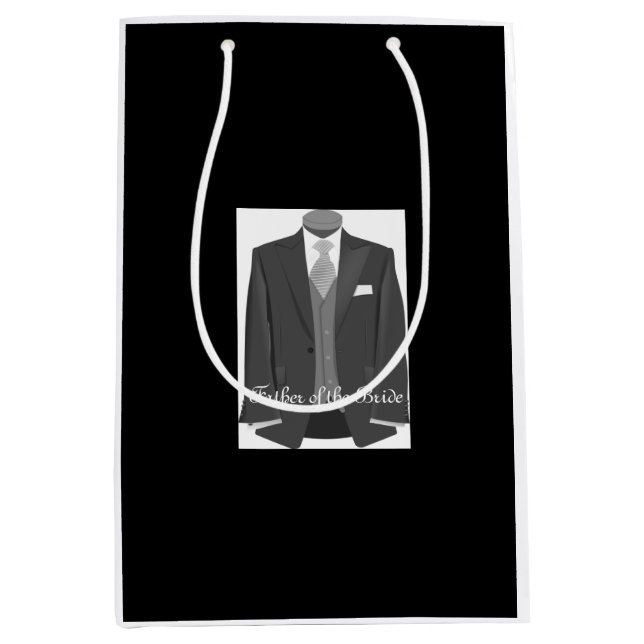 Bröllop Tuxedo Far i Bride Black Gift Bag (Framsidan)